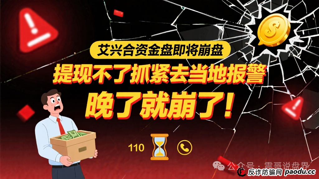 艾兴合资金盘即将崩盘，提现不了抓紧去当地报警，晚了就崩了！