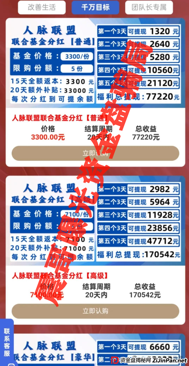 人脉联盟资金盘高度预警，抓紧撤离，即将崩盘跑路