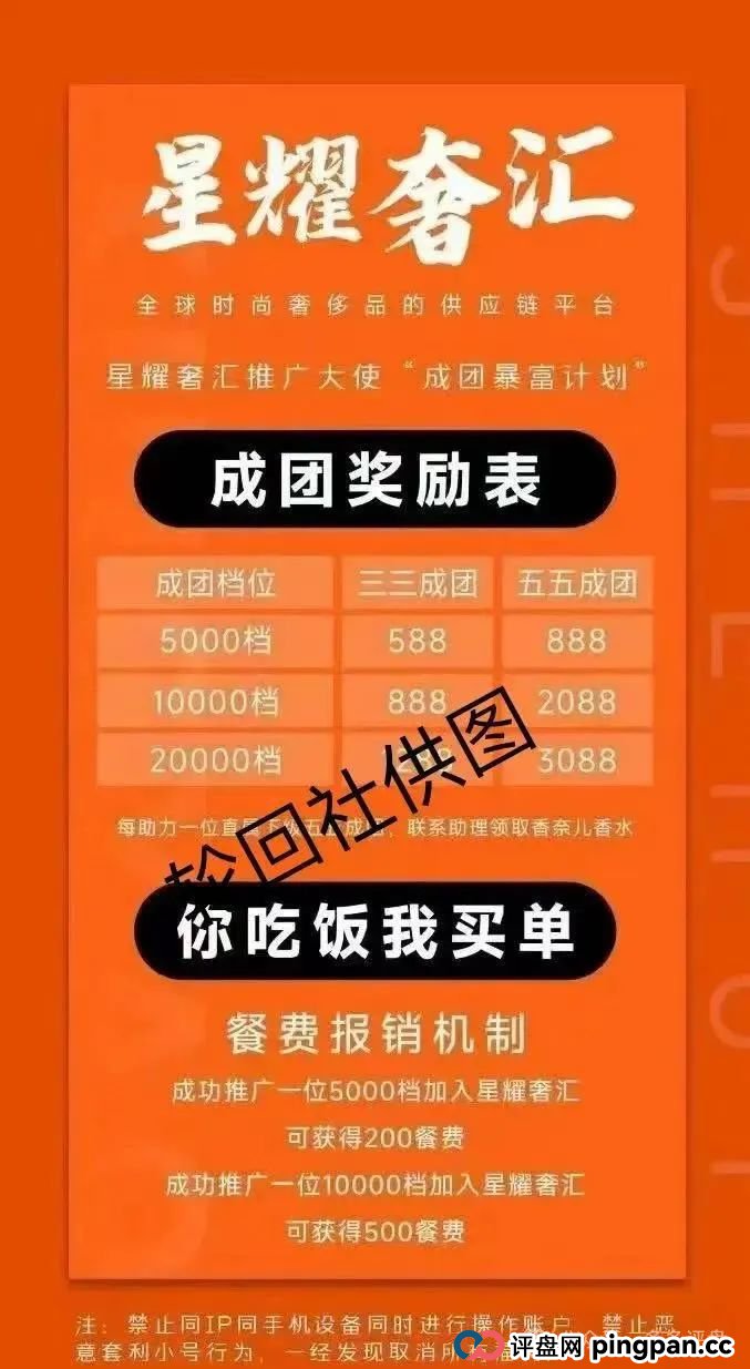 【星耀奢汇】 一轮圈短命分红盘 高度预警切勿参与 【星耀奢汇】 一轮圈短命分红盘 高度预警切勿参与