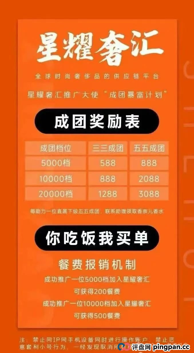 紧急提示：【星耀奢汇】短命分红盘露败象，随时可能崩盘跑路