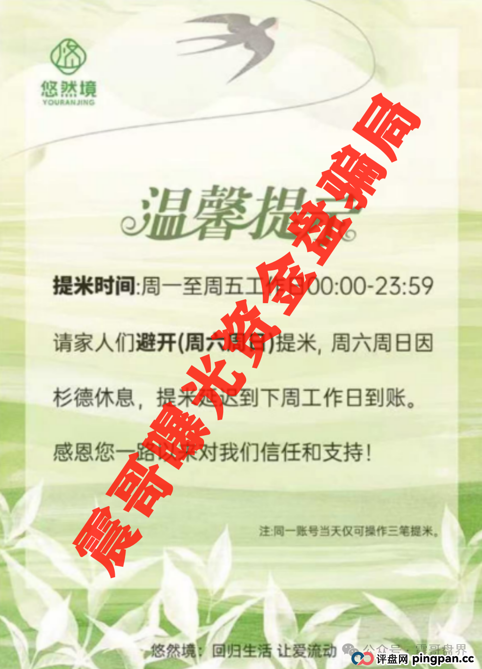 【悠然境暴雷预警】震哥曝提现异常!盘子要翻车? 【悠然境暴雷预警】震哥曝提现异常!盘子要翻车?