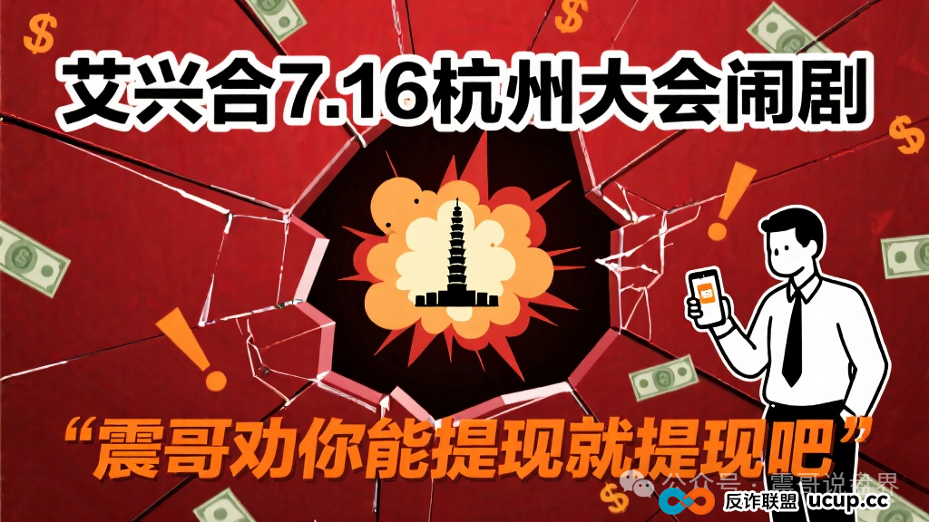 艾兴合7月16号杭州大会闹剧，震哥劝你能提现就提现吧
