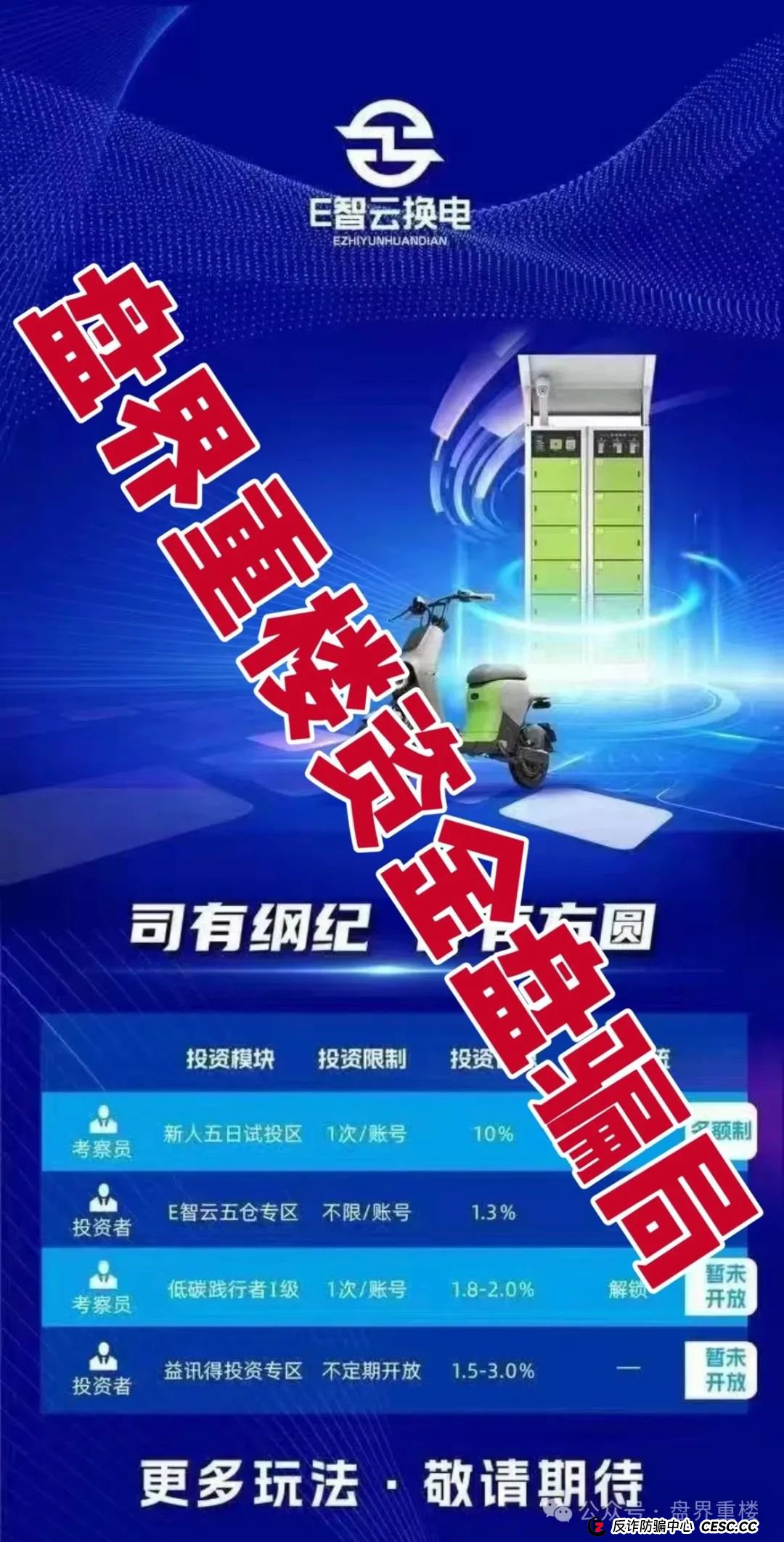 E智云换电真相揭秘：新能源风口下的资金盘陷阱，高度预警，即将崩盘跑路！