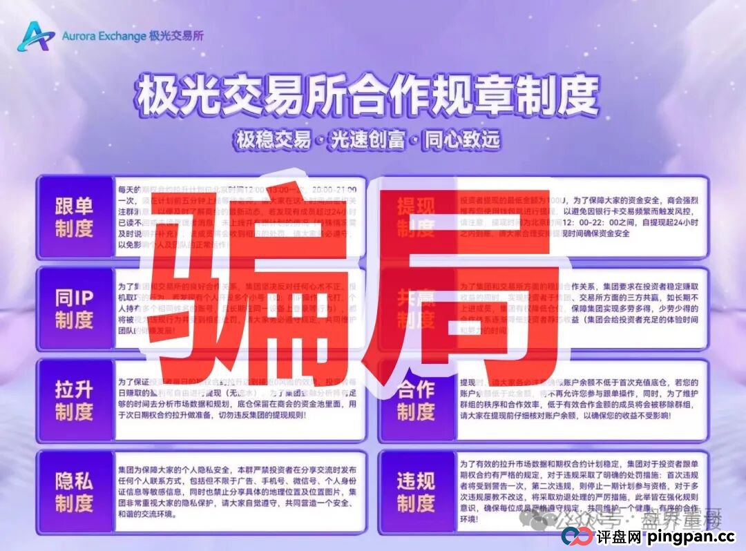 极光交易所资金盘骗局，原“阿联酋中国商会”骗局的平移重启盘，典型的一轮圈杀猪盘，高度预警，看见的一定要远离！