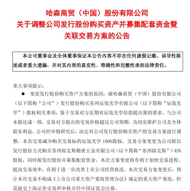 价格分歧致交易“夭折”! 哈森股份终止收购辰瓴光学,鞋企跨界消费电子,此前已5年亏损 价格分歧致交易“夭折”! 哈森股份终止收购辰瓴光学,鞋企跨界消费电子,此前已5年亏损