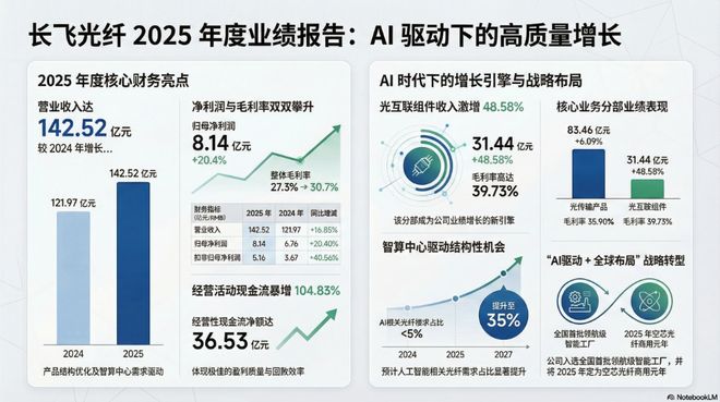 长飞光纤2025年扣非净利同比增40.6%,毛利率首破30%|财报见闻 长飞光纤2025年扣非净利同比增40.6%,毛利率首破30%|财报见闻