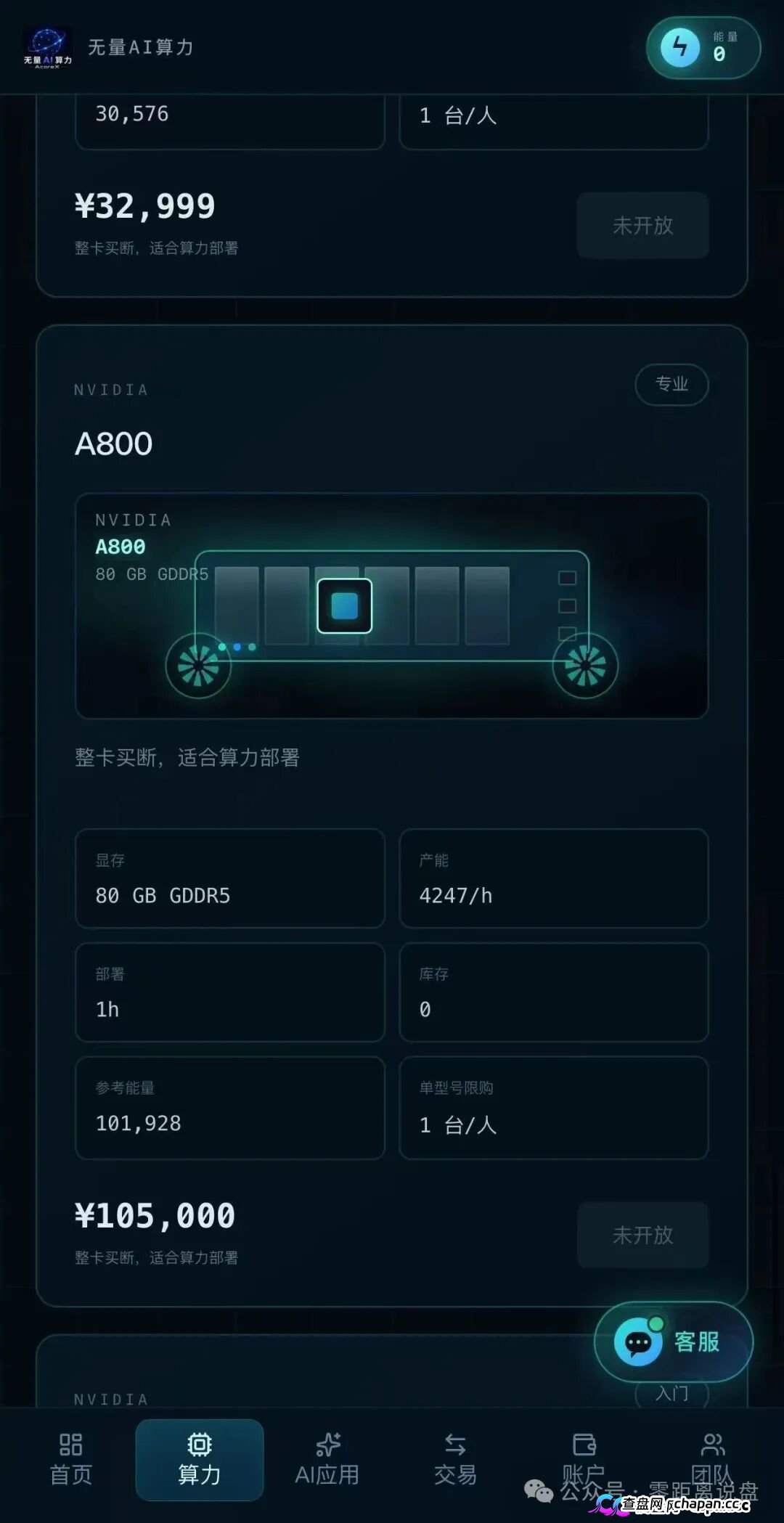 紧急预警｜“无量AI算力”：A800标价10万5，库存0，未开放——你买的不是显卡，是APP里的一串数字(2)
